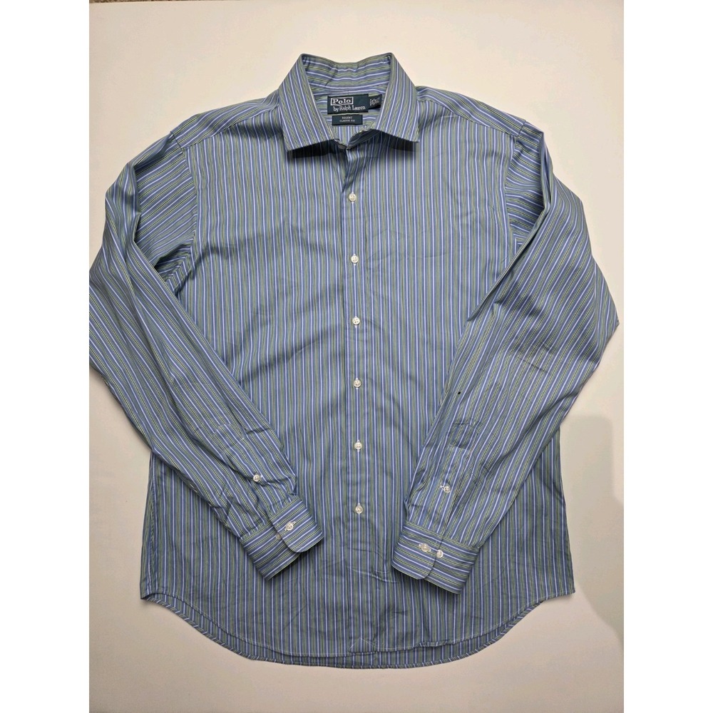 Vintage Polo Ralph Lauren Shirt Mens 16.5 36/37 Regent‎ Classic Fit Striped